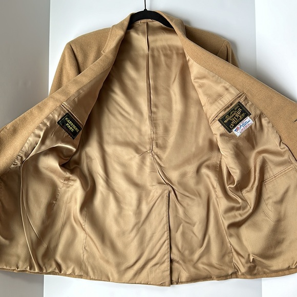 Men’s 100% Camel Hair Vintage Sport Coat Blazer Jacket 42” Chest Made in USA - Picture 3 of 12